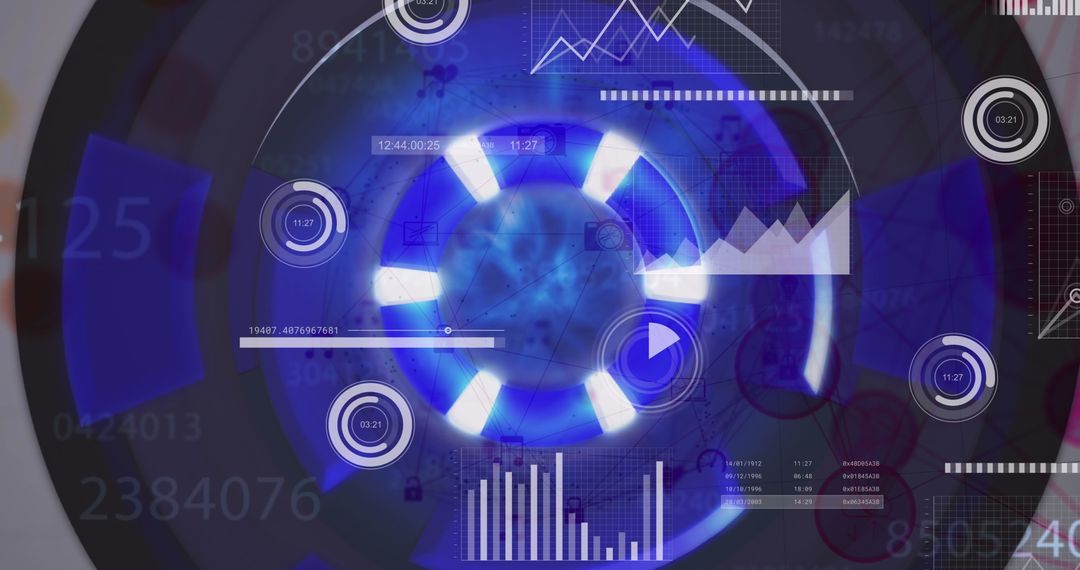 Futuristic Data Analysis with Digital Interface Graphics