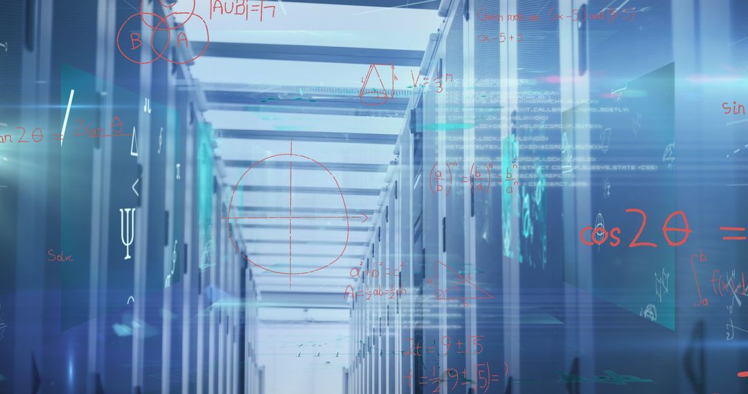 Digital Algorithms and Data Processing in High-Tech Server Room - Free Images, Stock Photos and Pictures on Pikwizard.com