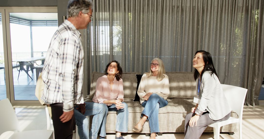 Diverse Group Engaged in Supportive Therapy Session