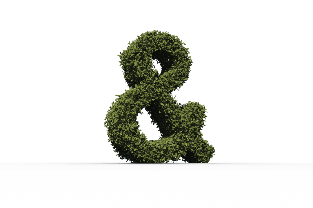 Eco-Friendly Ampersand Symbol on Transparent Background