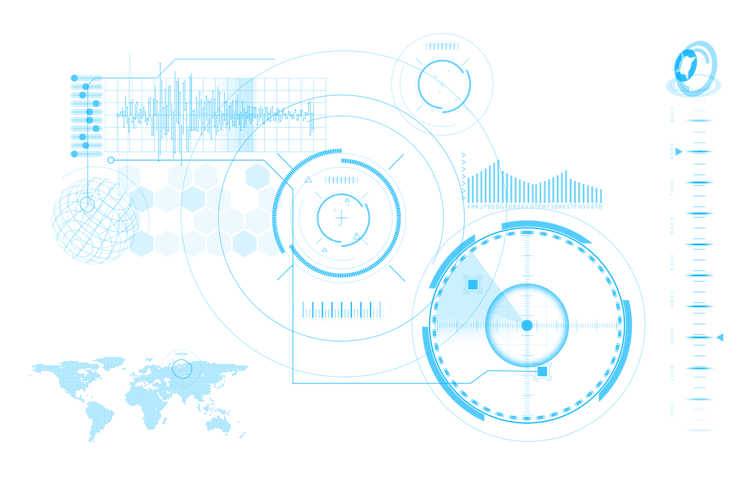Digital Blue Data and Scope Scanning with Transparent Background - Download Free Stock Images Pikwizard.com