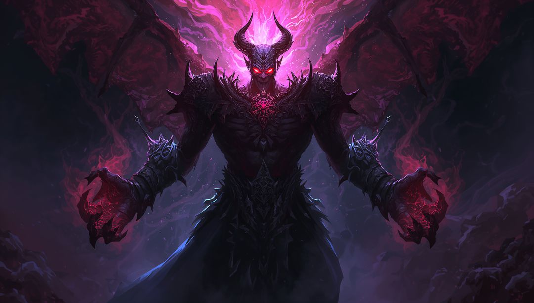 Dark Power Demon Lord in Mystical Red Aura
