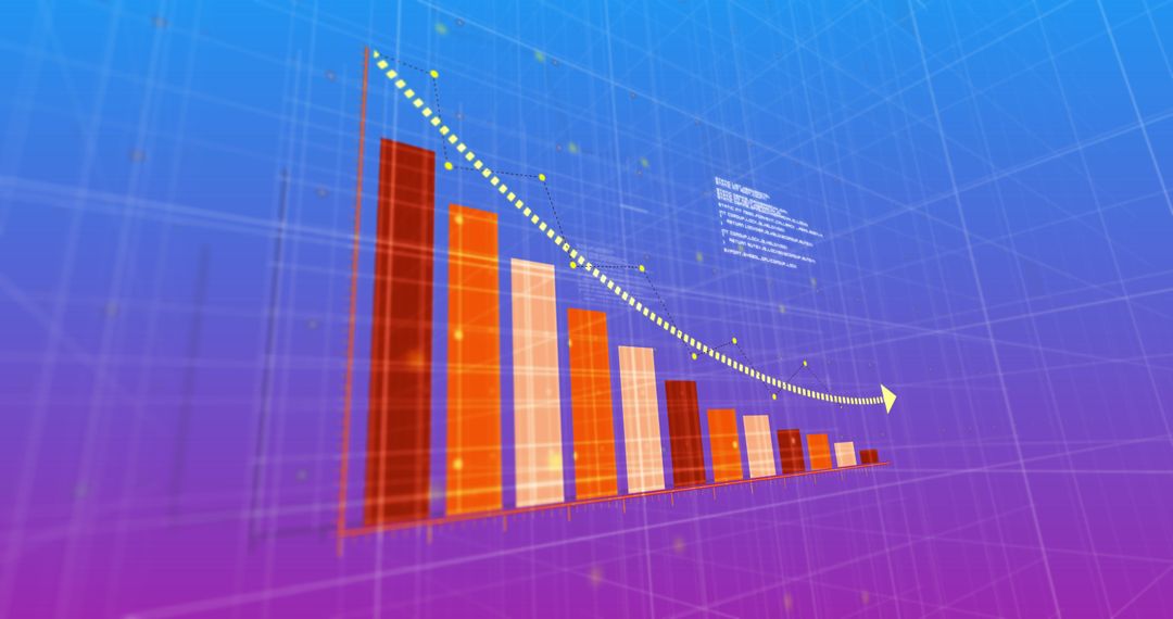 Digital Financial Data Infographic on Blue Background