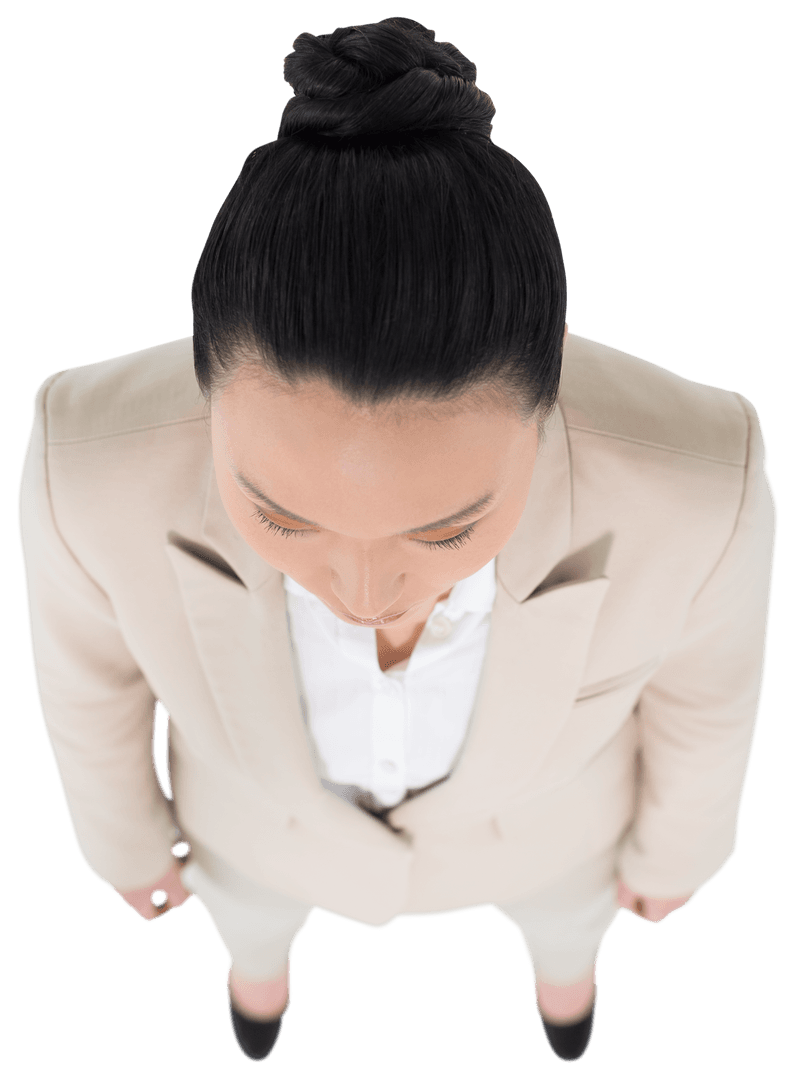 Confident Businesswoman Standing Isolated on Transparent Background