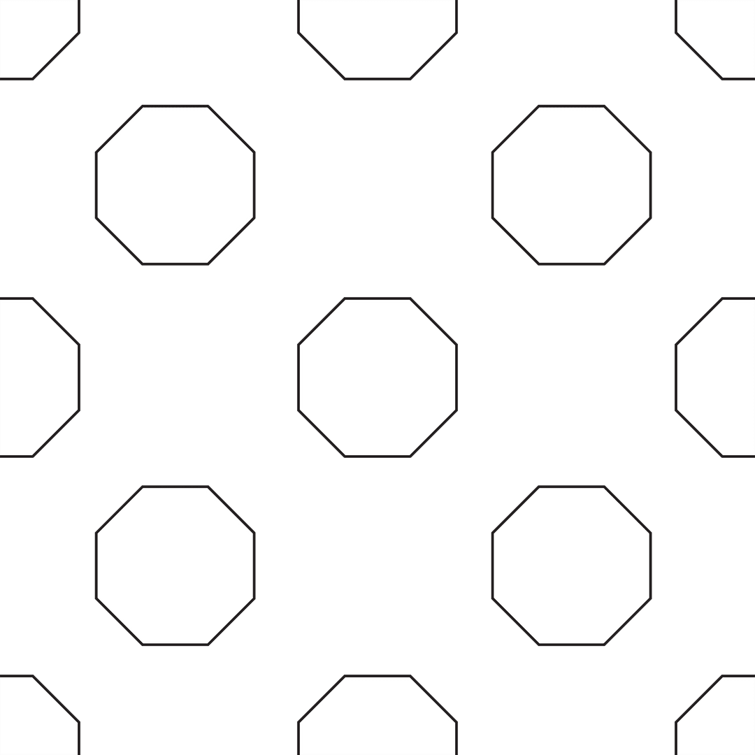 Octagonal White Pattern on Transparent Background