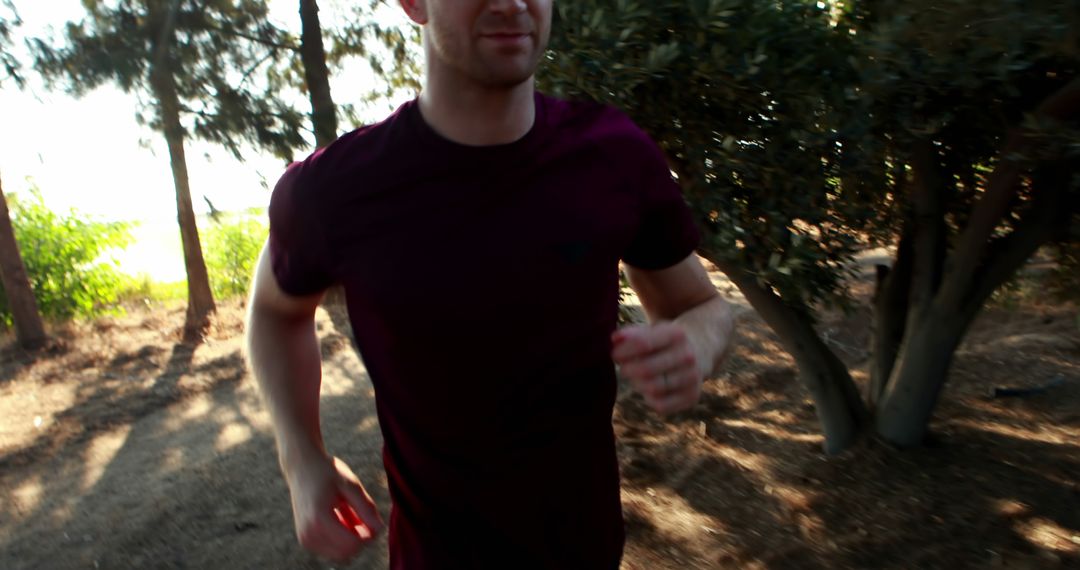 Man Running on Nature Trail in Morning - Free Images, Stock Photos and Pictures on Pikwizard.com