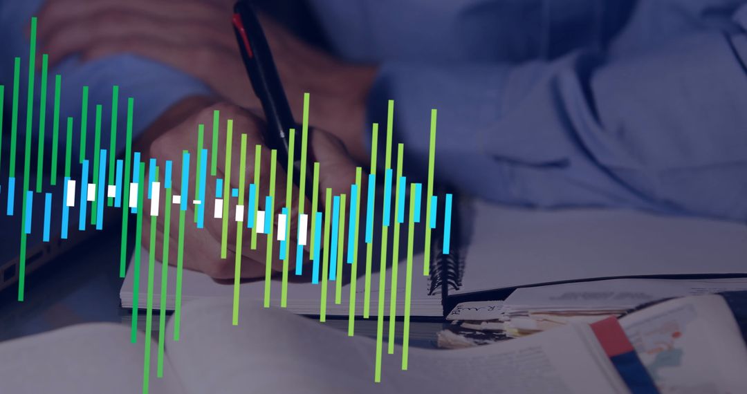 Financial Data Analysis Concept with Businessman Writing