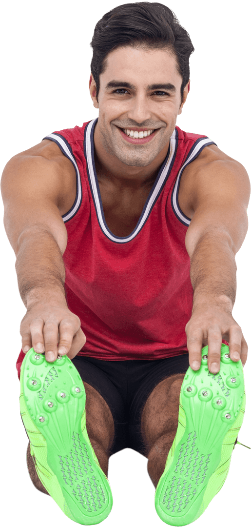 Man Exercising Stretching Sitting Transparent Background