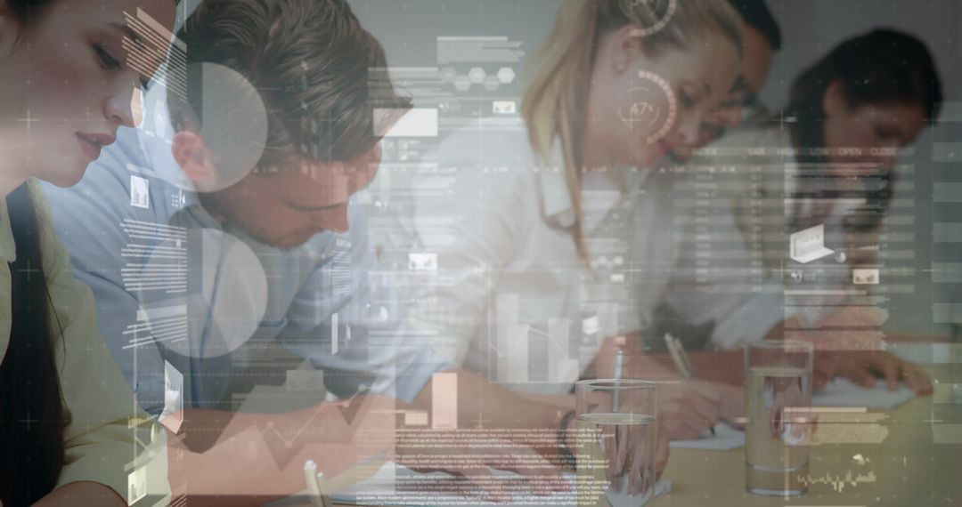 Collaborative Meeting with Digital Financial Data Overlays