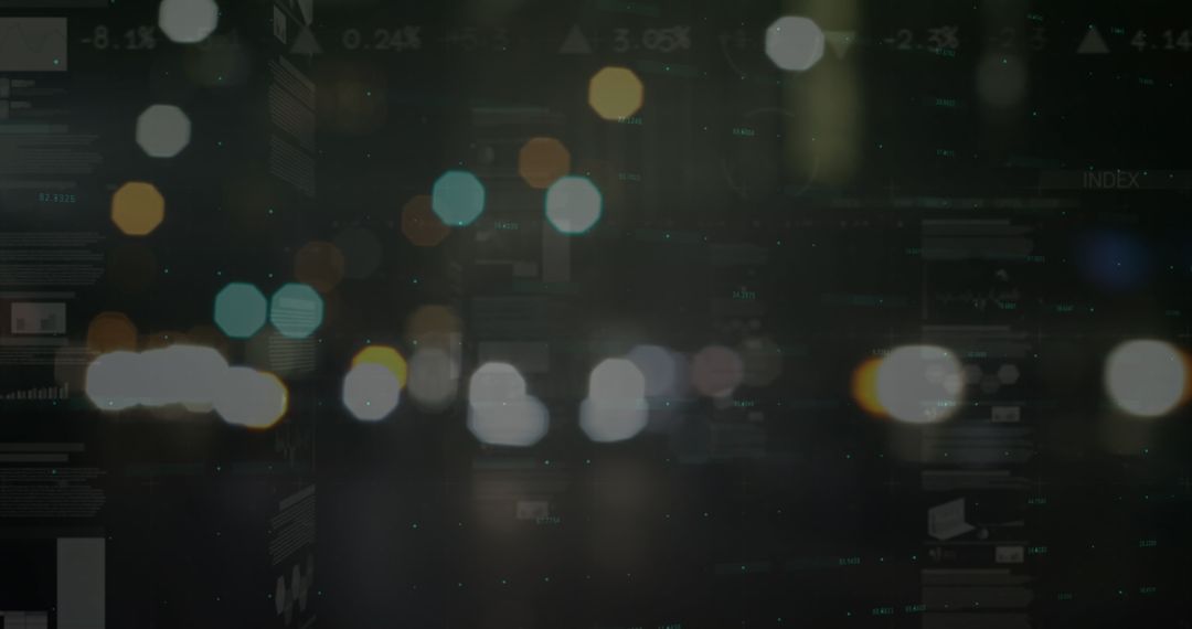 Abstract Financial Data with Blurred City Lights