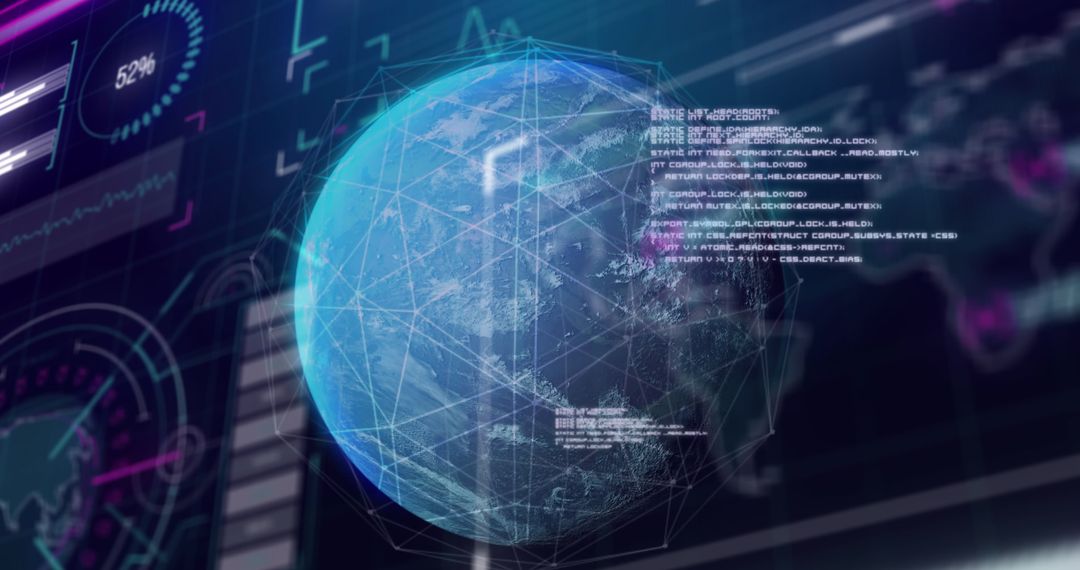 Digital globe with data visualizations global connectivity concept