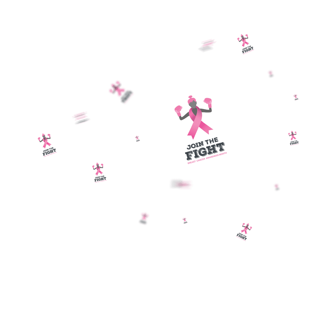 Join the Fight Graphic with Pink Ribbons on Transparent Background