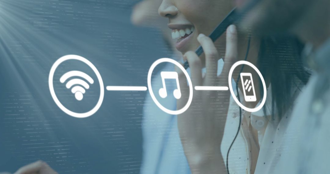 Business Professionals Discussing Communication and Technology