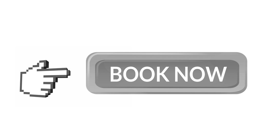Clickable Book Now Button with Pointing Hand Icon
