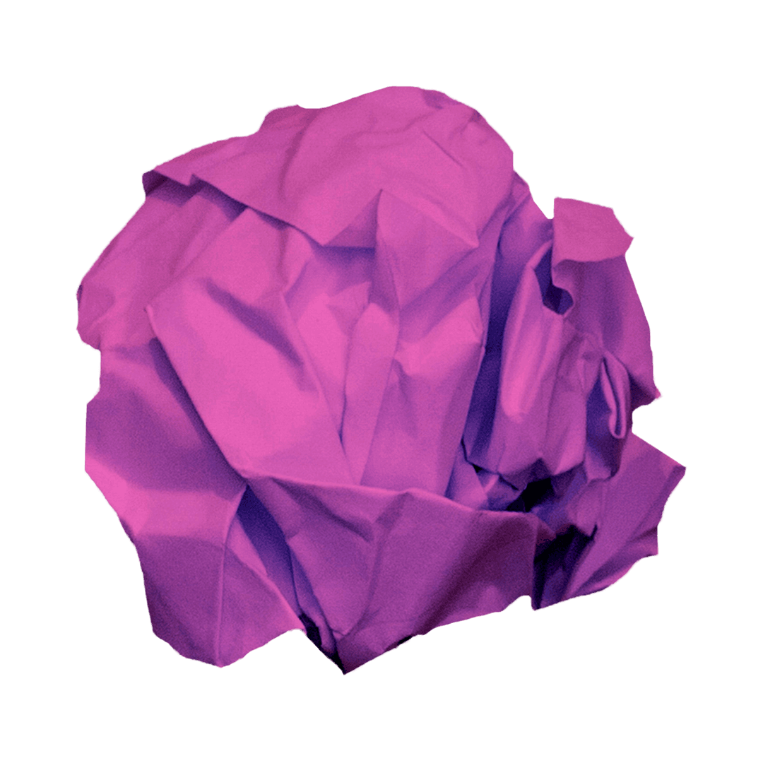Purple Crumpled Paper on Transparent Background