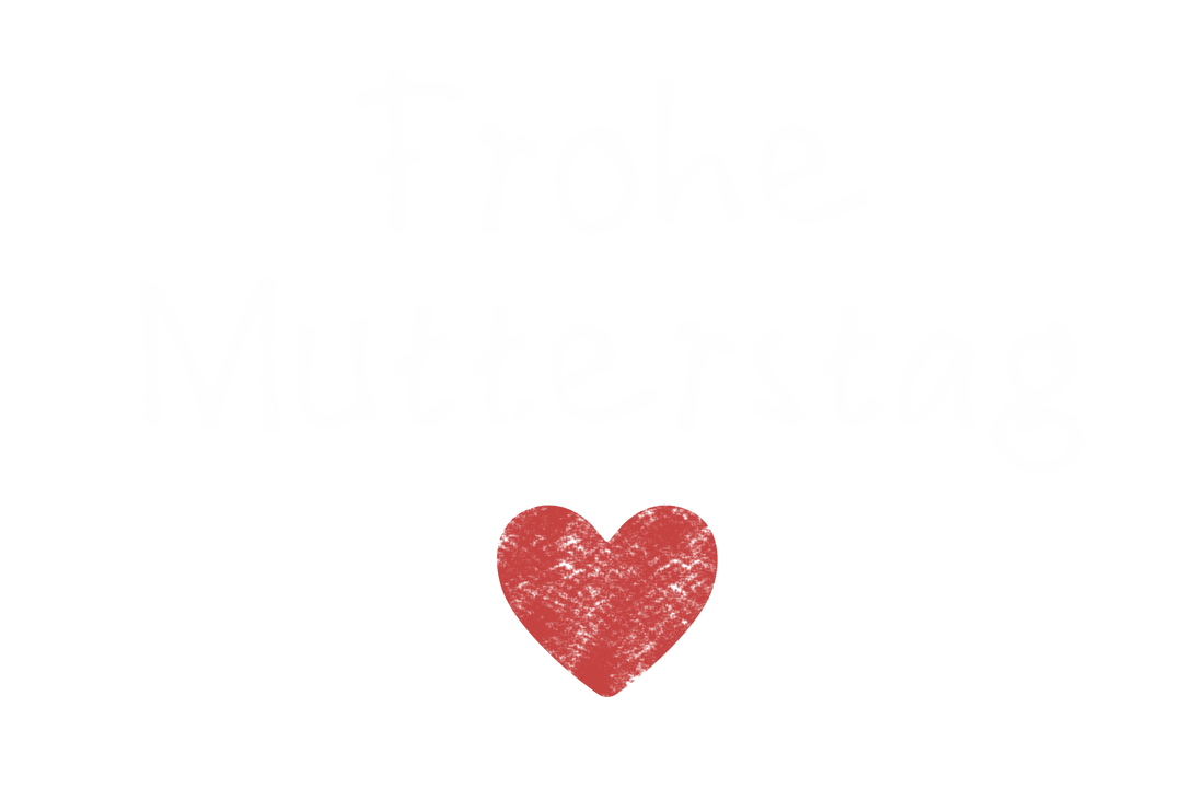 Frohe Muttertag Text with Heart Transparent Background