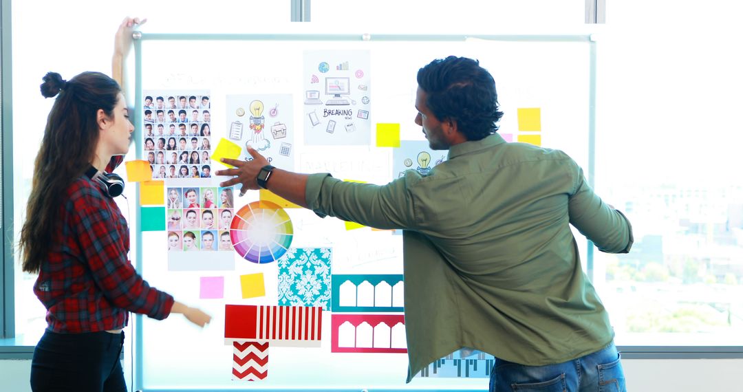 Dynamic Brainstorming Session in Modern Office