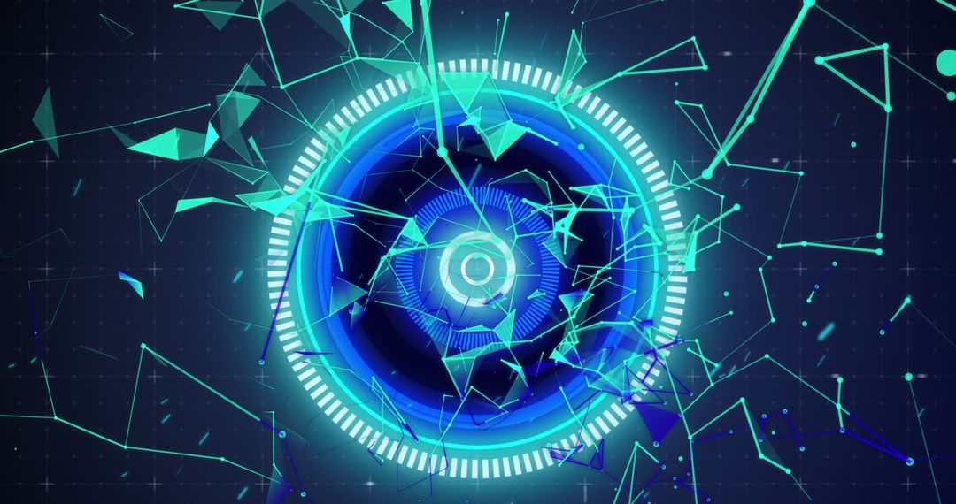 Futuristic Digital Network with Circular Interface Elements