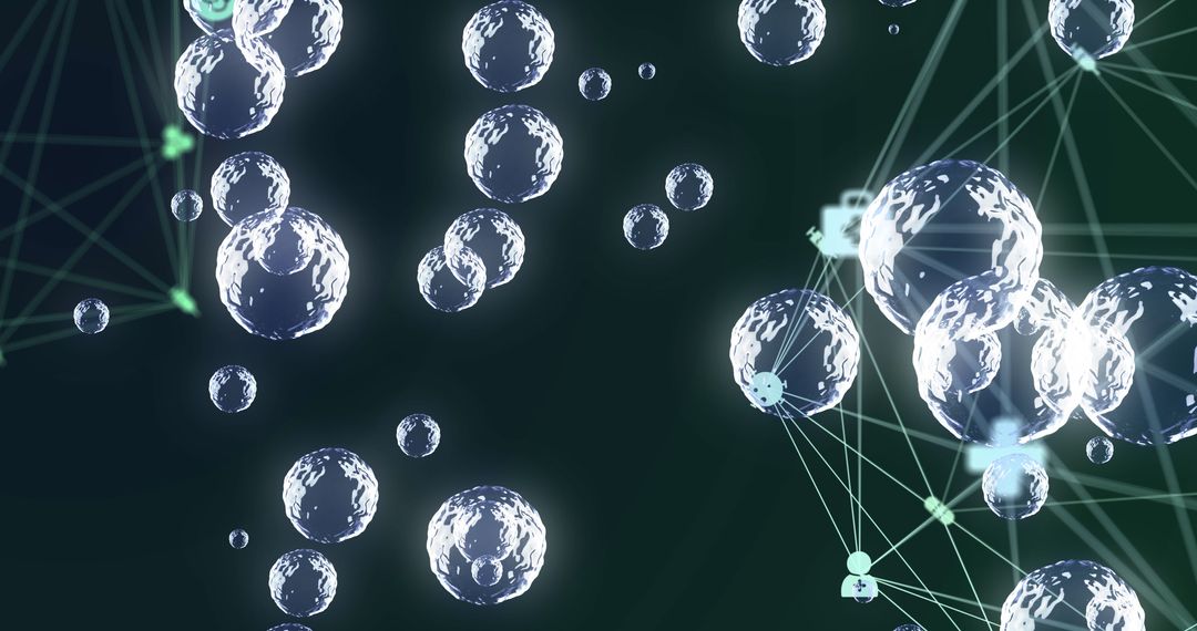 Futuristic Abstract Bubbles and Network Connections