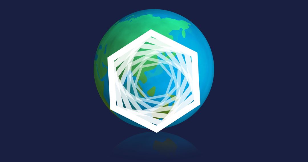 Abstract Geometric Spiral Overlapping Stylized Globe