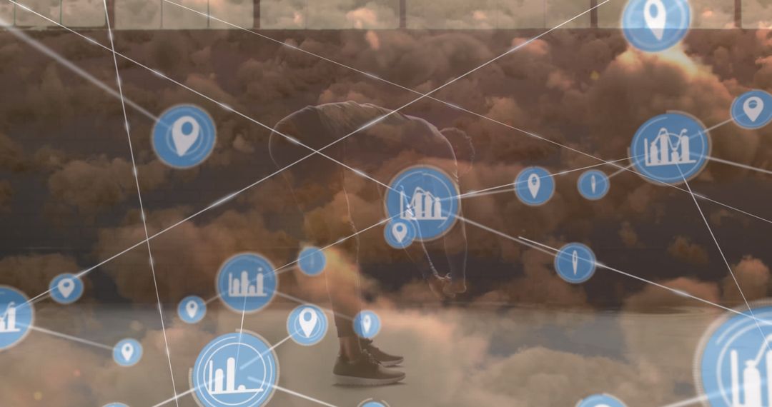 Digital Connections and Fitness amid Cloudy Skies