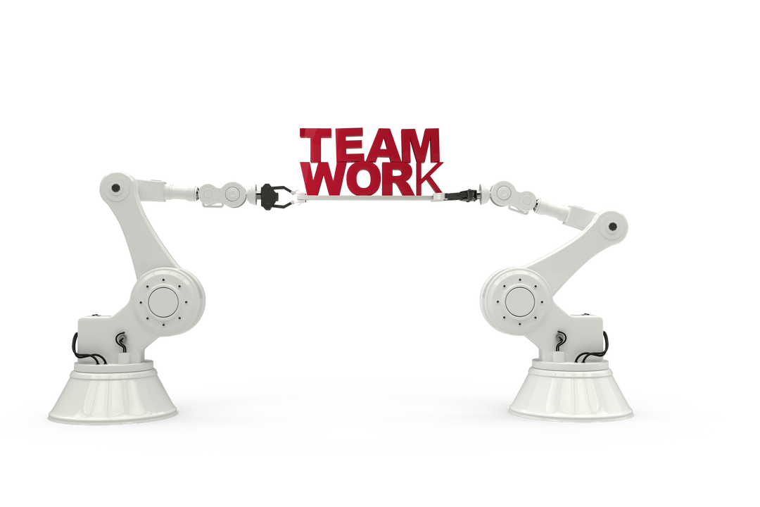 Robotic Arms Holding Team Work Sign Transparent Background Illustration - Download Free Stock Images Pikwizard.com