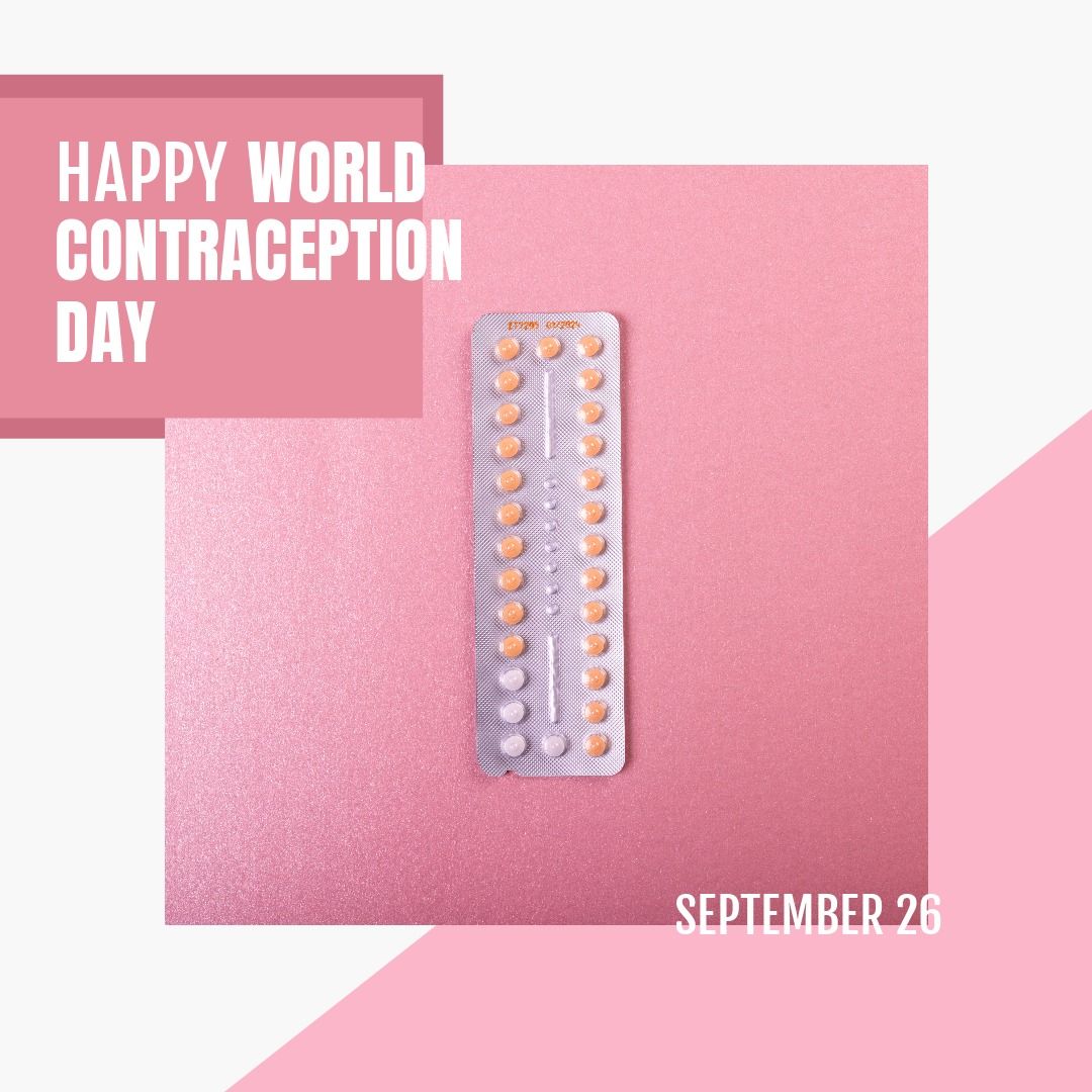 Composite of happy world contraception day, september 26 text and blister pack on pink background - Download Free Stock Templates Pikwizard.com