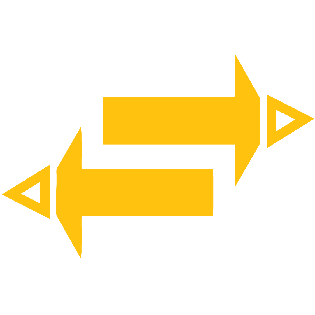 Transparent Yellow Arrows Representing Direction and Choice