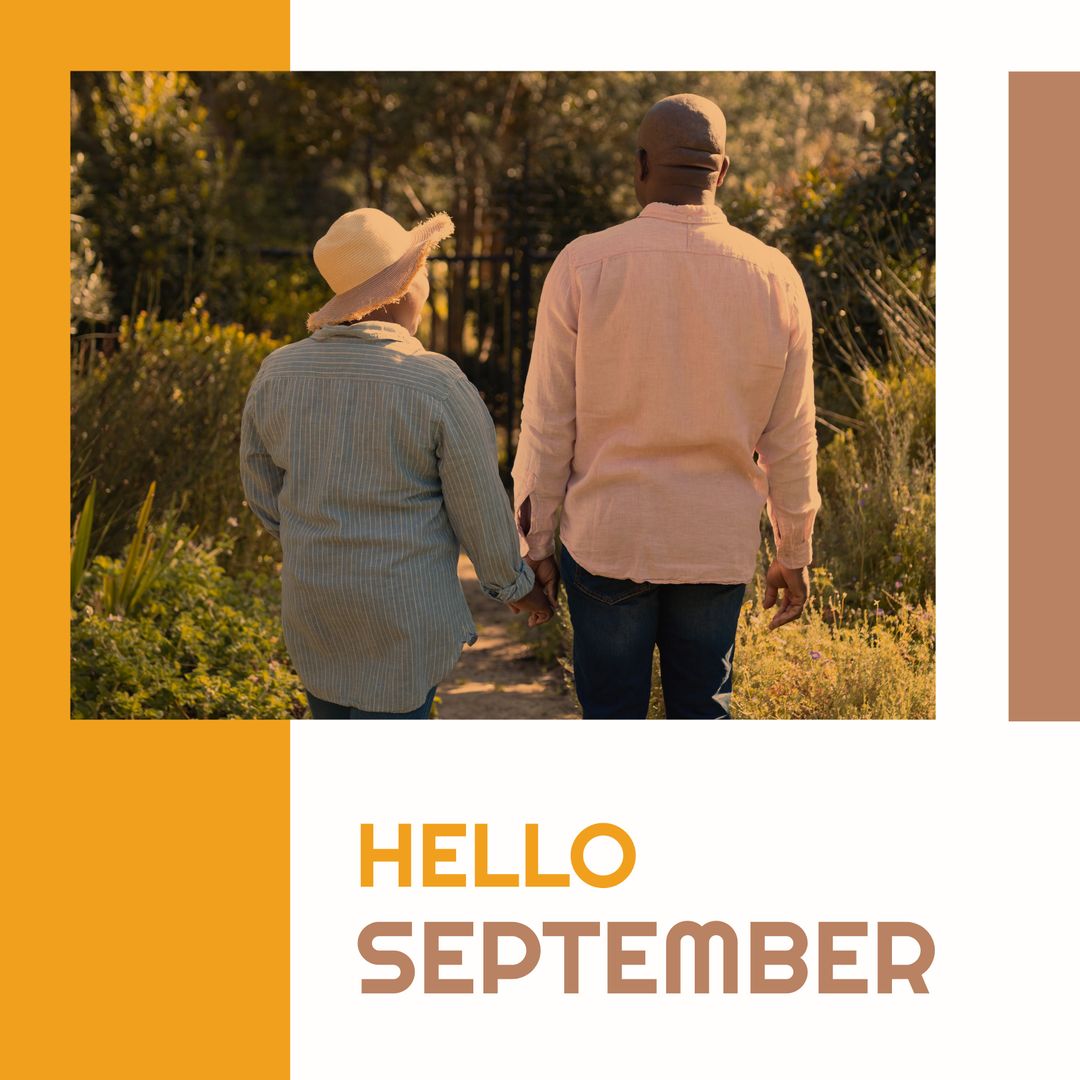 Senior Couple Enjoying September Moments in Garden