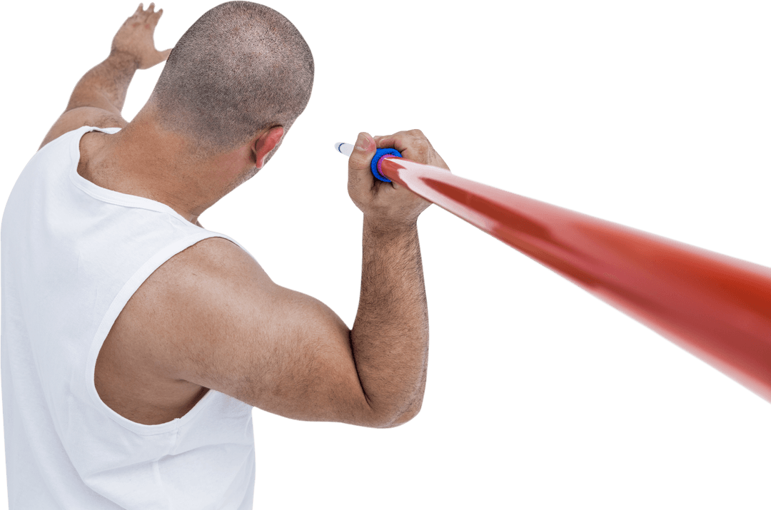Athlete Throwing Transparent Javelin Mid-Action