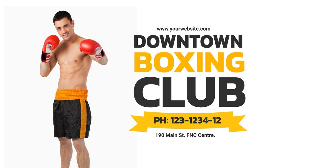 Energetic Boxer Promoting Local Boxing Club Fitness Center - Download Free Stock Templates Pikwizard.com