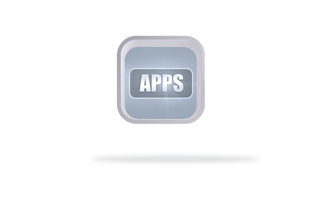 Transparent Apps Banner on Abstract Square Icon Screen