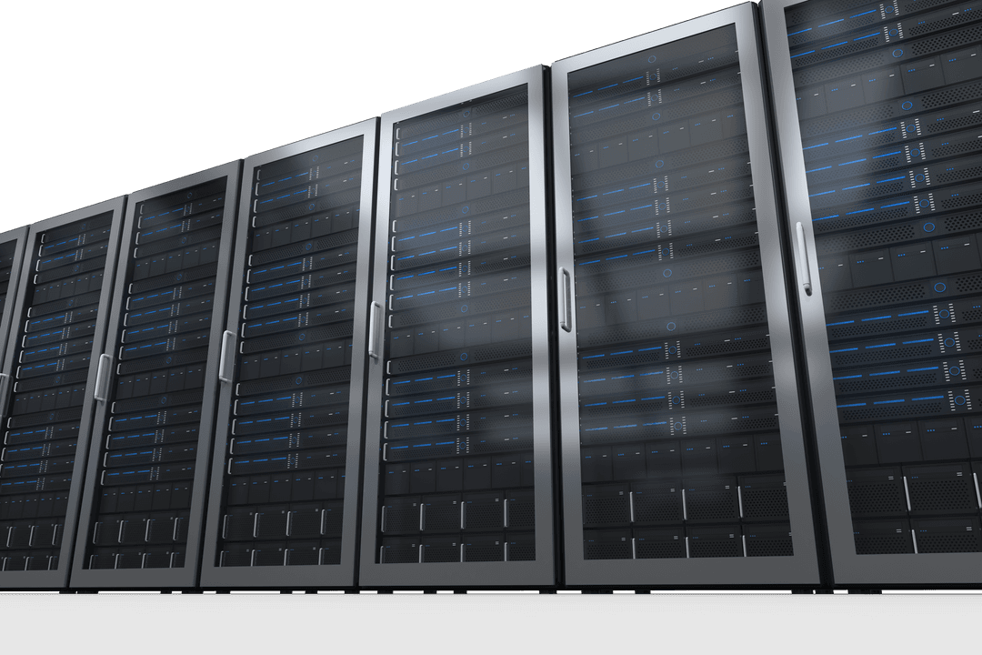Transparent Server Room Illustration on Clear Background