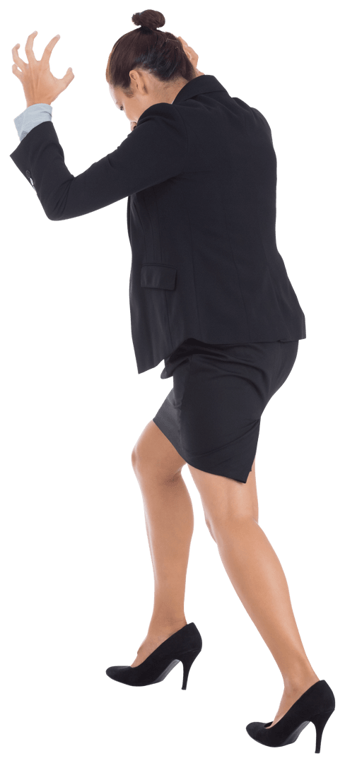 Transparent Background Businesswoman Moving Forward Confidently