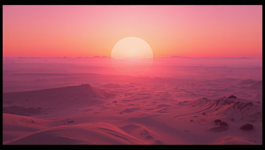 Sublime Desert Sunrise with Dusky Pink Sand Dunes
