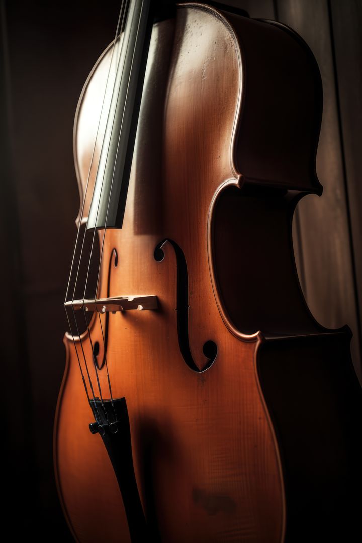 Close up of brown cello, created using generative ai technology - Free Images, Stock Photos and Pictures on Pikwizard.com