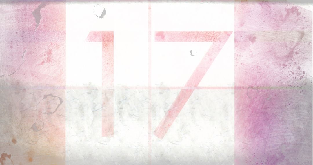 Faded Number Seventeen with Vintage Texture