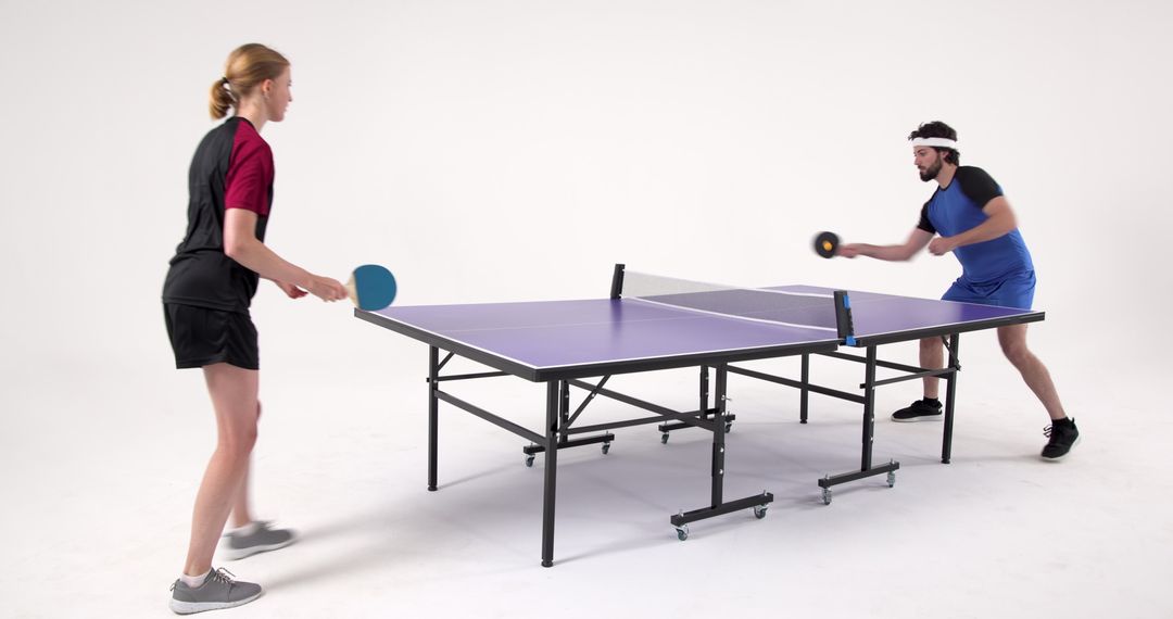 Dynamic Table Tennis Match with Diverse Players in Studio