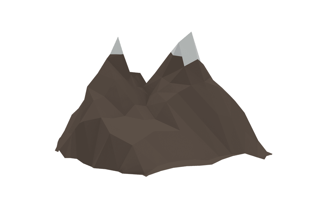 Transparent Polygonal Mountains with Snow Peaks Illustration