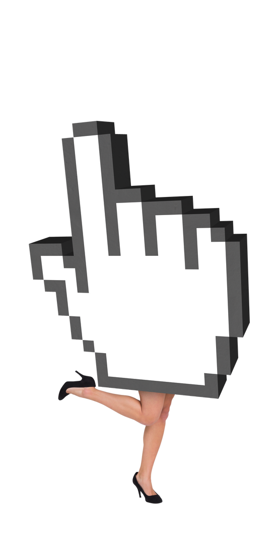 Pixelated Hand Pointer and Dancing Legs on Transparent Background - Download Free Stock Images Pikwizard.com