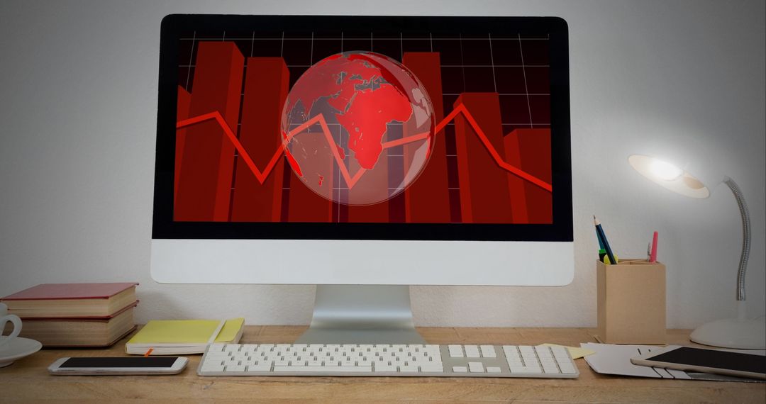 Global Financial Analysis on Desktop Computer Screen