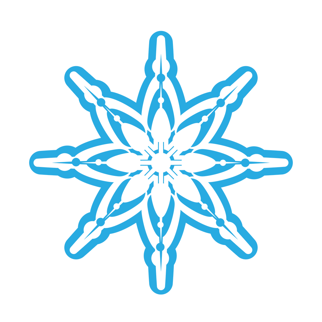 Digitally Drawn Transparent Blue Snowflake Mandala Design - Download Free Stock Images Pikwizard.com