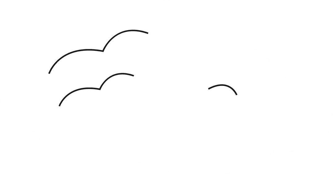 Whimsical Cartoon Cloud Illustration on Transparent Background