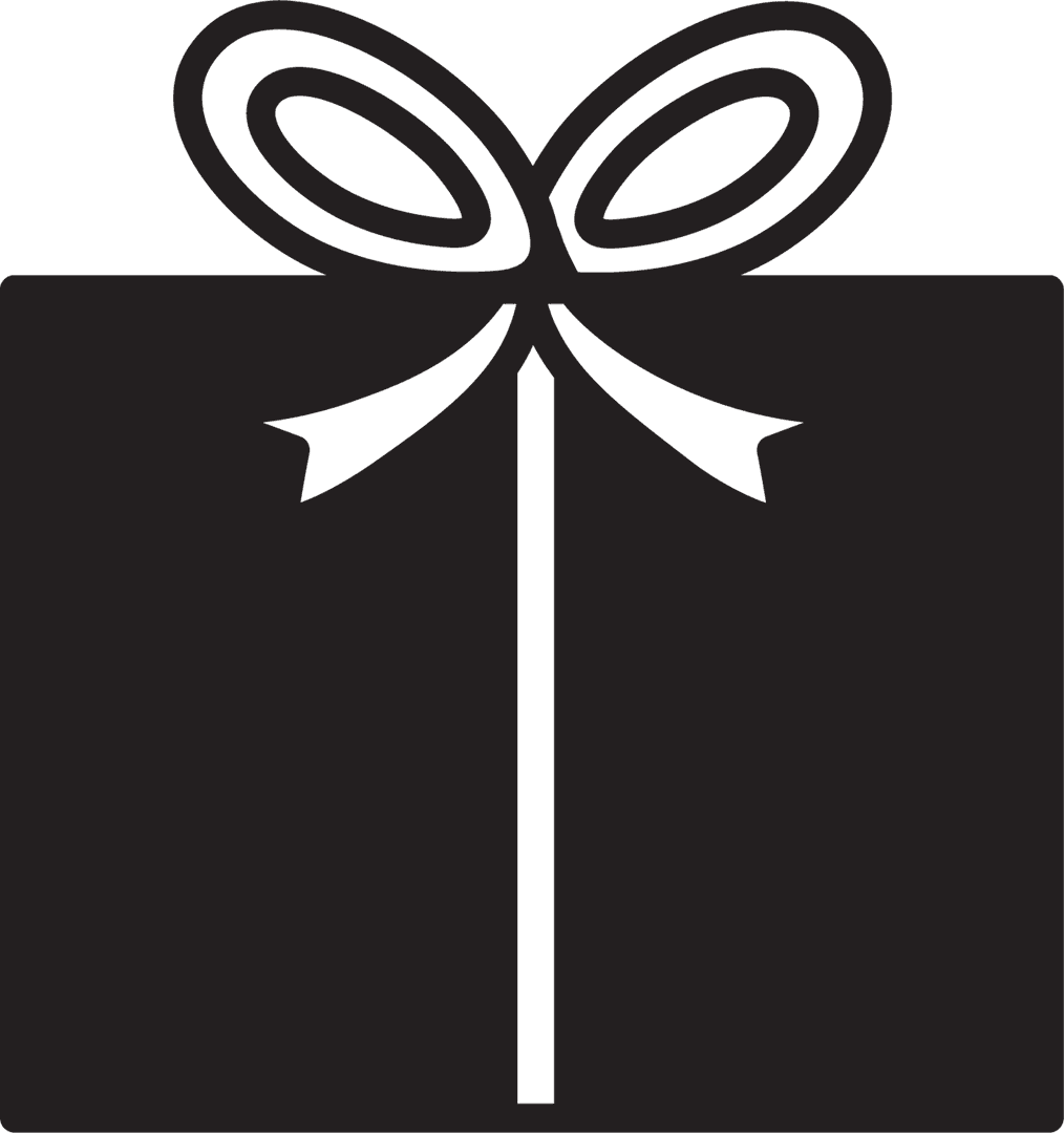 Transparent Abstract Gift Box Silhouette with Ribbon