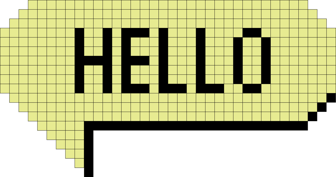 Pixel Art Hello Message Speech Bubble on Transparent Background - Download Free Stock Images Pikwizard.com