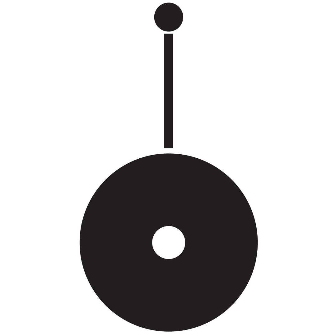 Black Pendulum Illustration with Copy Space on Transparent Background