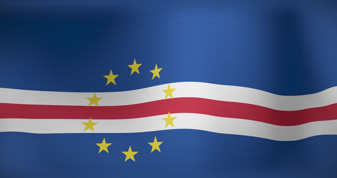 Cape Verde Flag Waving with Motion Effect Celebrating National Pride