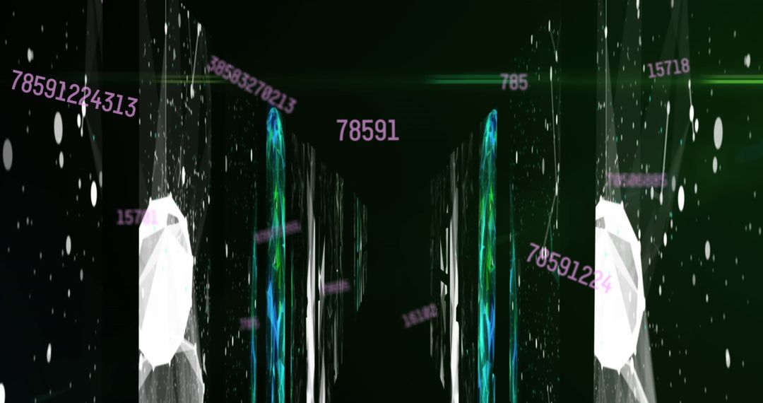 Digital Human and Data Interface on Futuristic Background