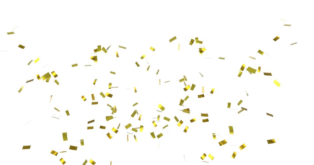 Celebratory Falling Gold Confetti on White Background - Free Images, Stock Photos and Pictures on Pikwizard.com