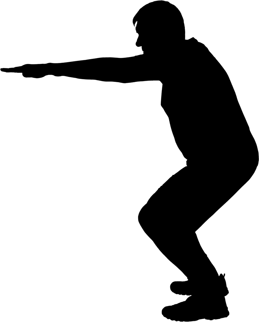 Yoga Enthusiast Silhouette in Tree Pose on Transparent Background